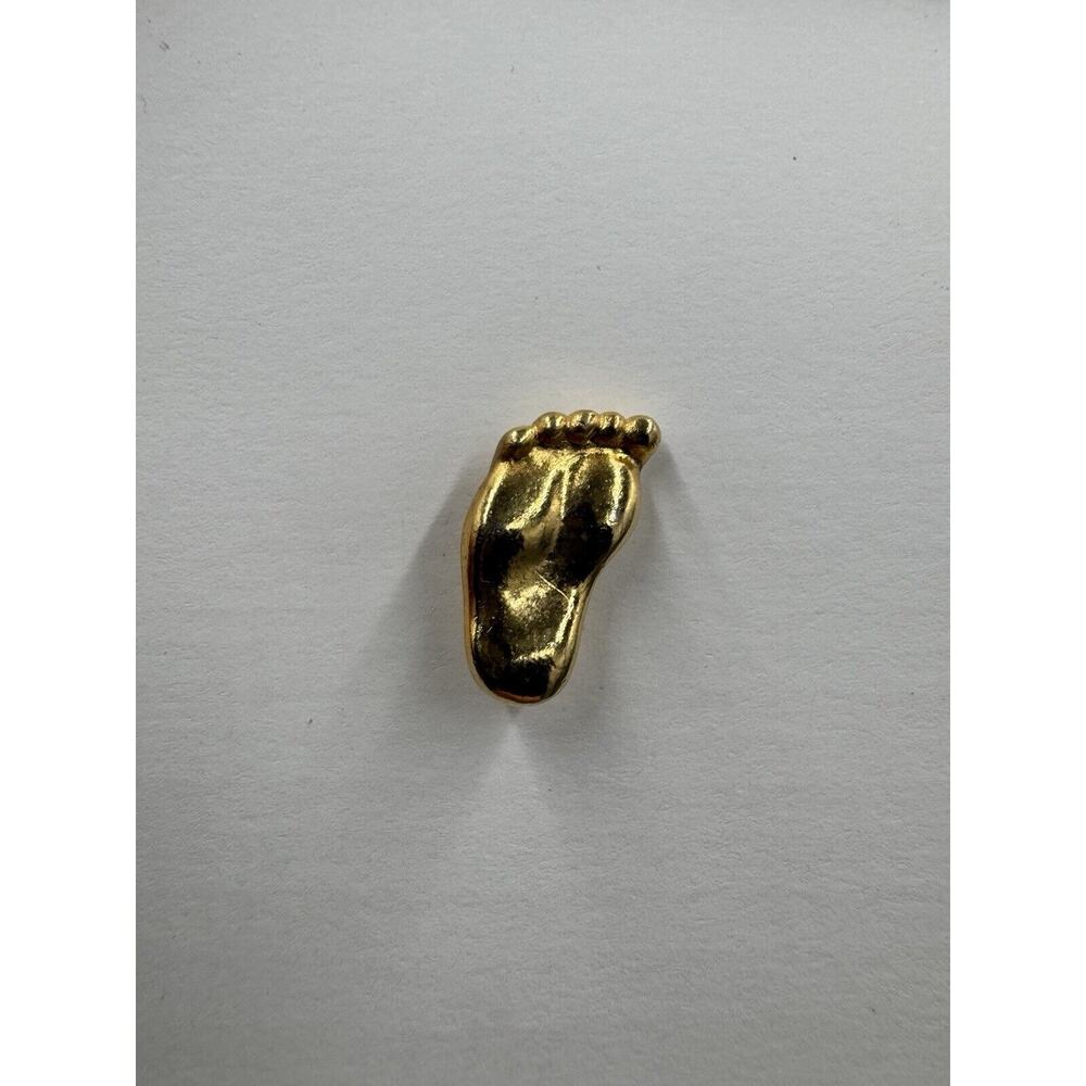 Gold Colored One Footprint Shaped Lapel Pin
